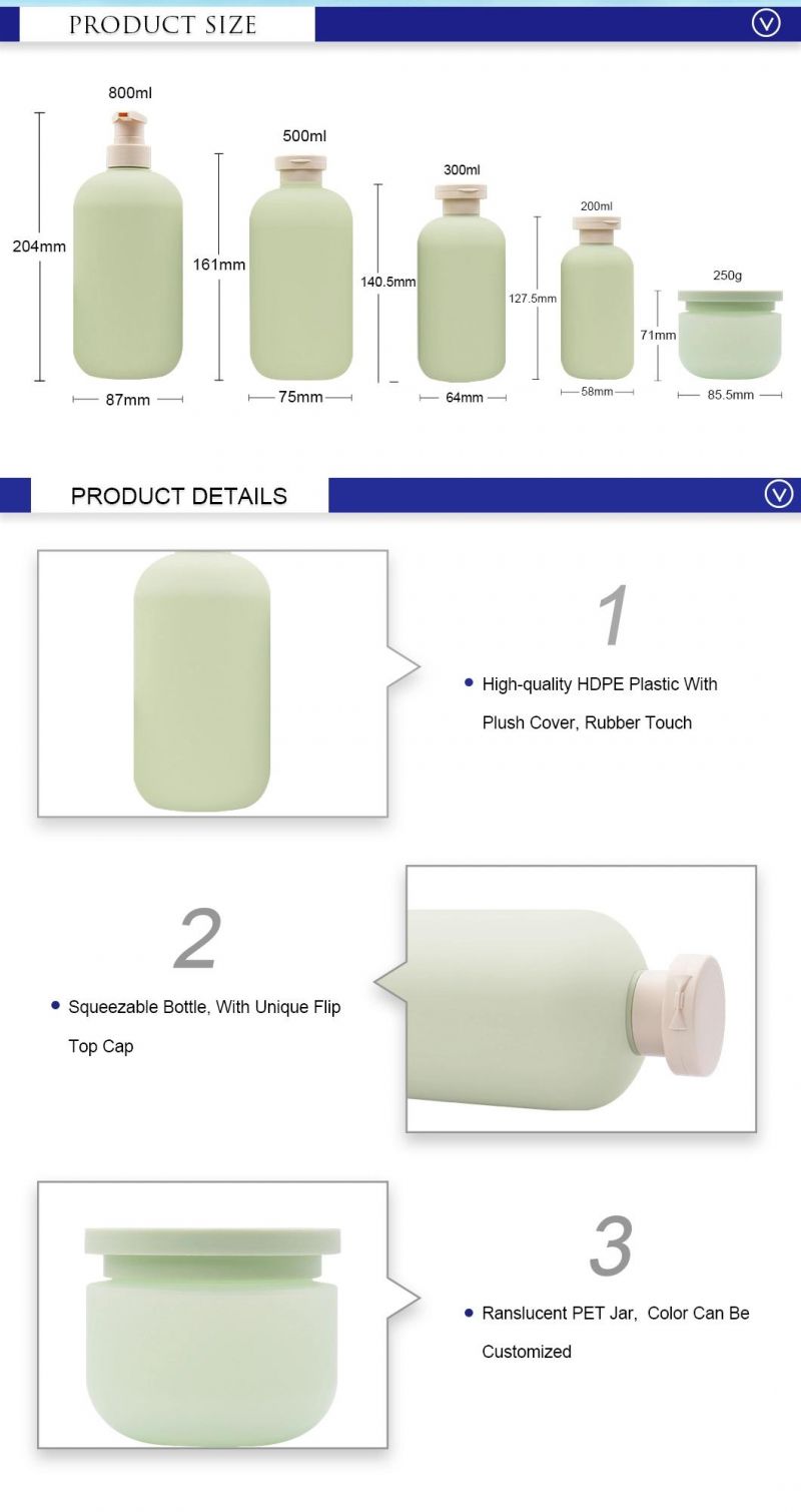 New Products Cosmetic Packaging HDPE Plastic Pump Bottle Squeeze Cosmetic Cream Jar Container Wholesale Shampoo Bottle