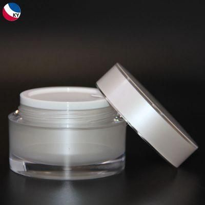 50GM 100ml 50ml Acrylic Cosmetic White Jars and Packaging Luxury Cosmetic Plastic Jar