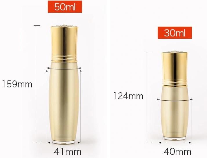 20ml 50ml Gold Plastic Acrylic Lotion Bottle with Pump