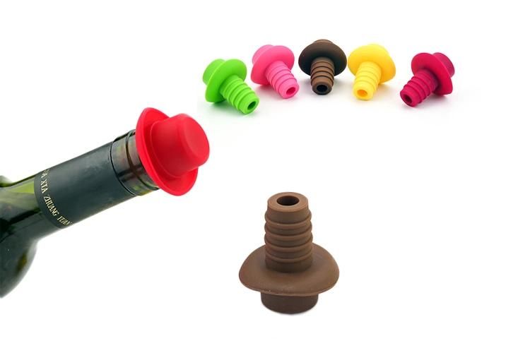 Custom Reusable Wine Cork Stopper Hot-Selling High Quality Silicone Wine Bottle Stopper for Promotional Gift