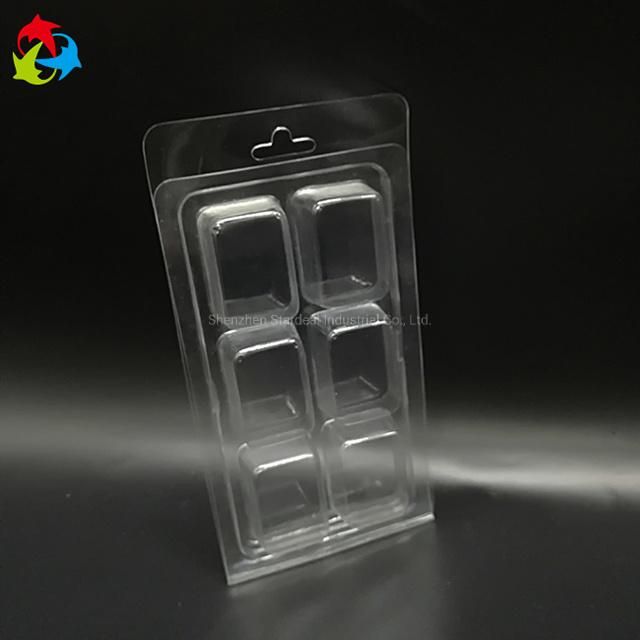 Custom Clear 6 Cavity Clamshell Wax Melt Packaging Boxes