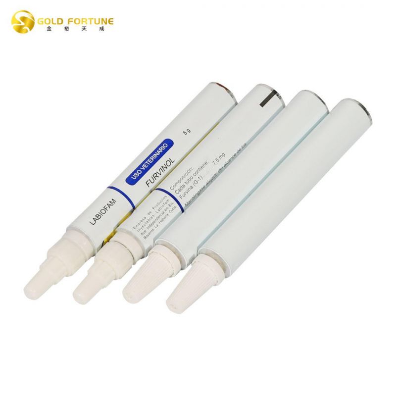 OEM Ointment Long Nozzle Aluminum Collapsible Tubes for Pharmaceutical Products