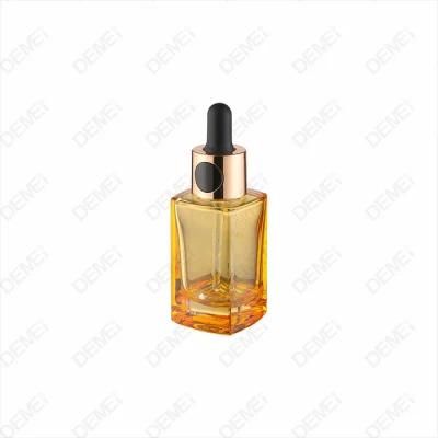 Winpack Transparent Orange Blue Square Glass Bottle with Button Dropper 30ml 1oz