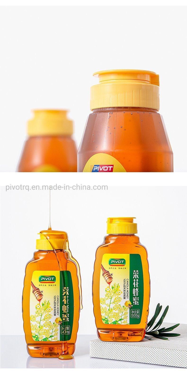 38/400 Food Grade Yellow Plastic Silicone Valve Flip Top Cap Syrup Cap for Pet Honey Bottles