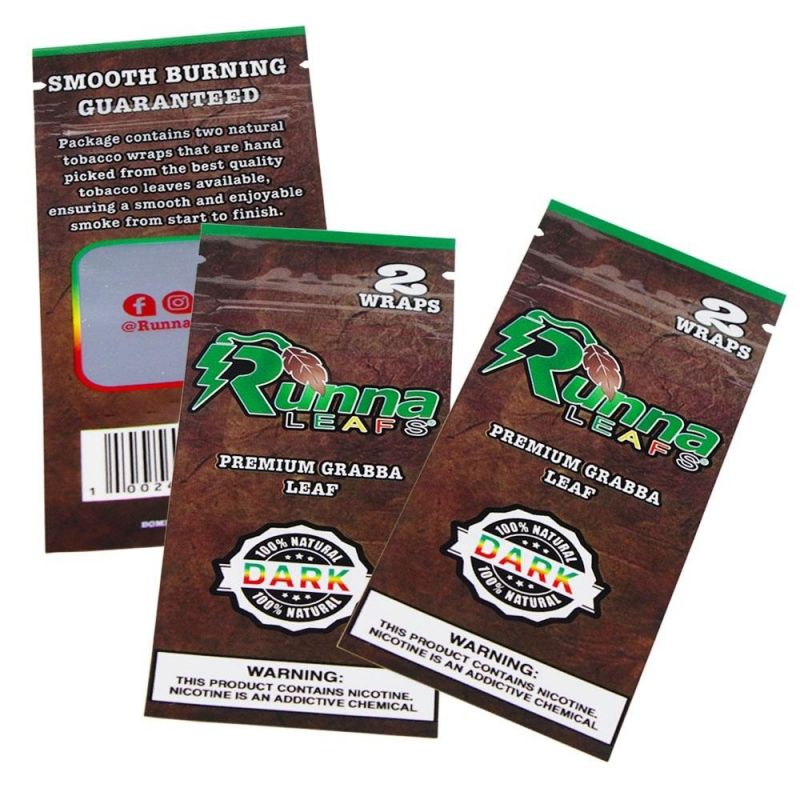 Custom Printed Mylar Zipper Tobacco Leaf Packaging Bags