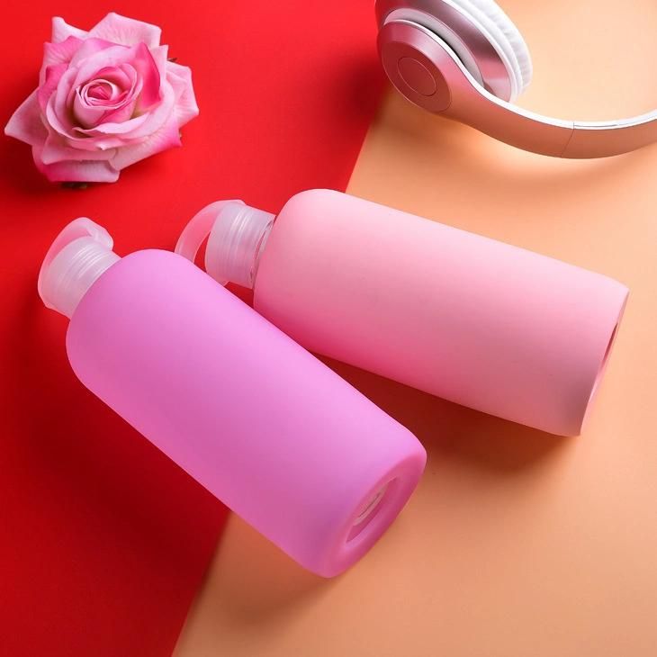 Big Capacity BPA-Free Glass Water Bottle with Silicone Sleeve