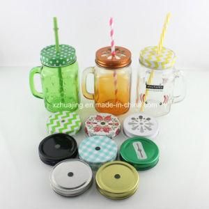 16oz 480ml Colorful Drinking Glass Mason Jar with Handle