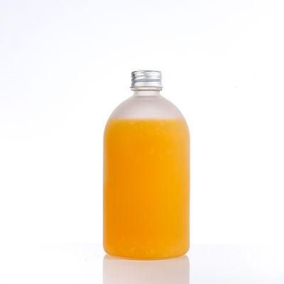 350ml 500ml Empty Small Mouth Clear or Frosted Boston Round Beverage Juice Kombucha Glass Bottle