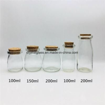 100ml 150ml 200ml High Quality Glass Yogurt Pudding Jar with Plastic Cap