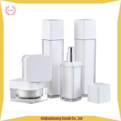Factory Stock Cosmetic Plastic Acrylic White Color Empty 30g, 50g Face Cream Container