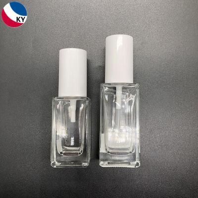 30ml Square Clear Glass Serum White Pump Bottle