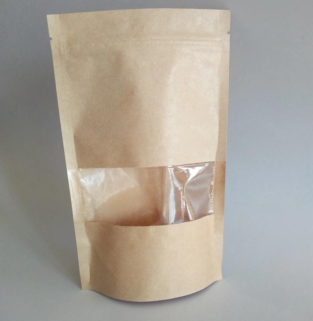 Brown Kraft Paper Bag Doypack Pouches for Tea Kraft Paper Bag