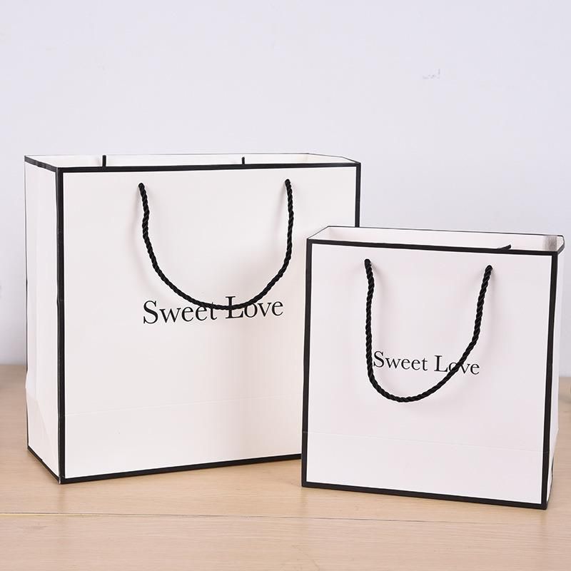 Restaurant Packaging Fast Food Kraft Paper Bag Custom Made Flat Paper Handles Brown Takeaway