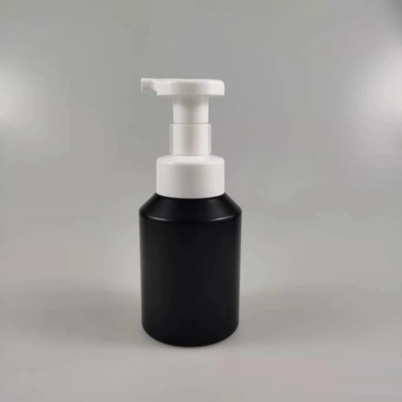 300ml Round Matte Black Pet Foam Pump Bottles Skincare Empty Plastic Hand Sanitizer Bottle with Pump