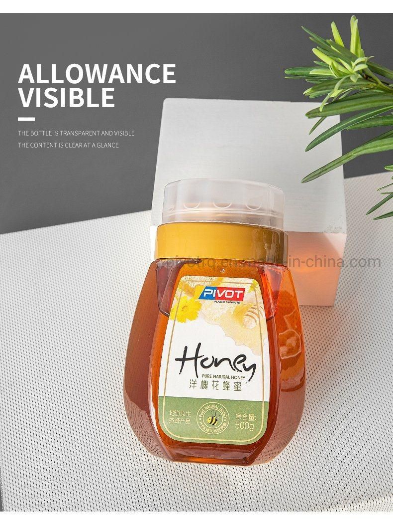 300g 58mm Width Plastic Honey Bottle with Screw Cap for Honey Jams