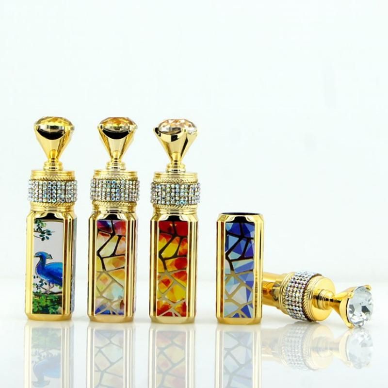 4.3G in Stock High Quality Luxury Diamond Electroplated Gold Empty Lip Balm Container Lipstick Tube