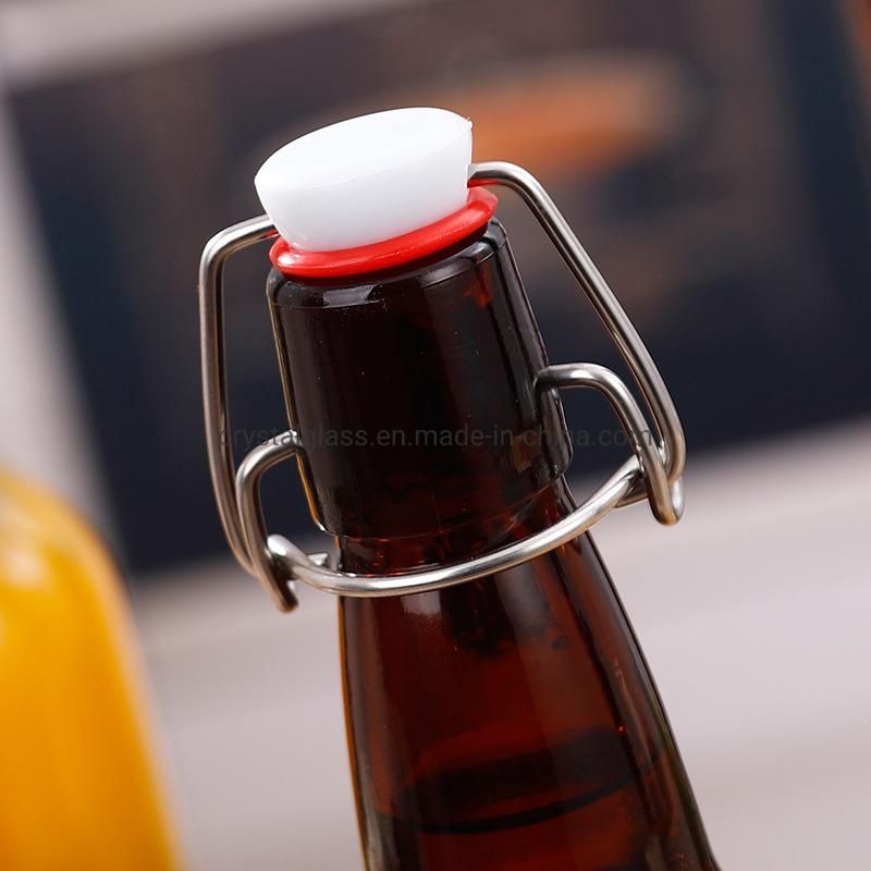 Flip Top Glass Bottle with Stopper for Beverages, Oil, Vinegar, Kombucha, Beer, Water, Soda, Kefir