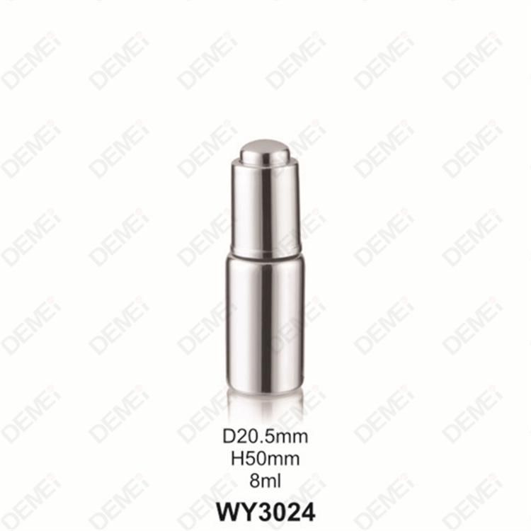 5ml-20ml Wholesale Cosmetic Packaging D20.5mm Stright Round Clear and Amber Serum Essential Oil Tube Glass Bottle with Gold Aluminum Press Button Dropper Cap