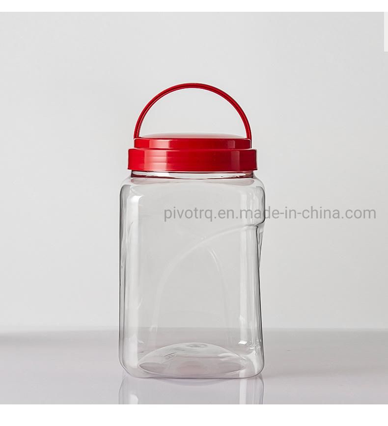 2800ml 95oz Large Capacity Food Plastic Jar Pet Packaging Cans Jars with Carrying Cap