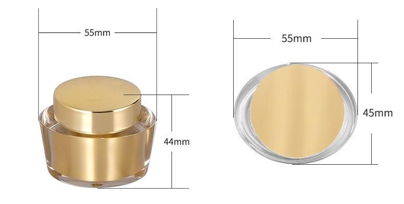 15g Acrylic Cosmetic Cream Pot with Metalized Lid