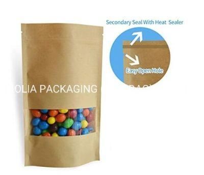 Stand up Pouch Food Candy Coffee Nut Storage Plastic Packing Bags with Zipper Tear Notches