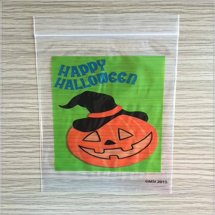 Transparent Custom Print LDPE Plastic Snack Zipper Bag for Halloween