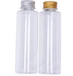 100ml Plastic Travel Empty Jars Perfume Bottle Liquid Container Aluminum Cap Silver/Gold