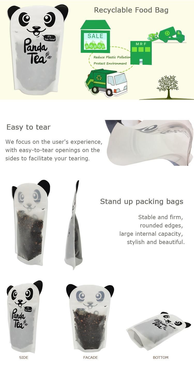 Hot Selling Recycle Food Panda Packaging Animal Shaped Tea Bag