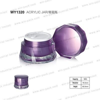 Luxury Wholesale Unique Shape Facial Cream Acrylic Jar Free Sample 50g