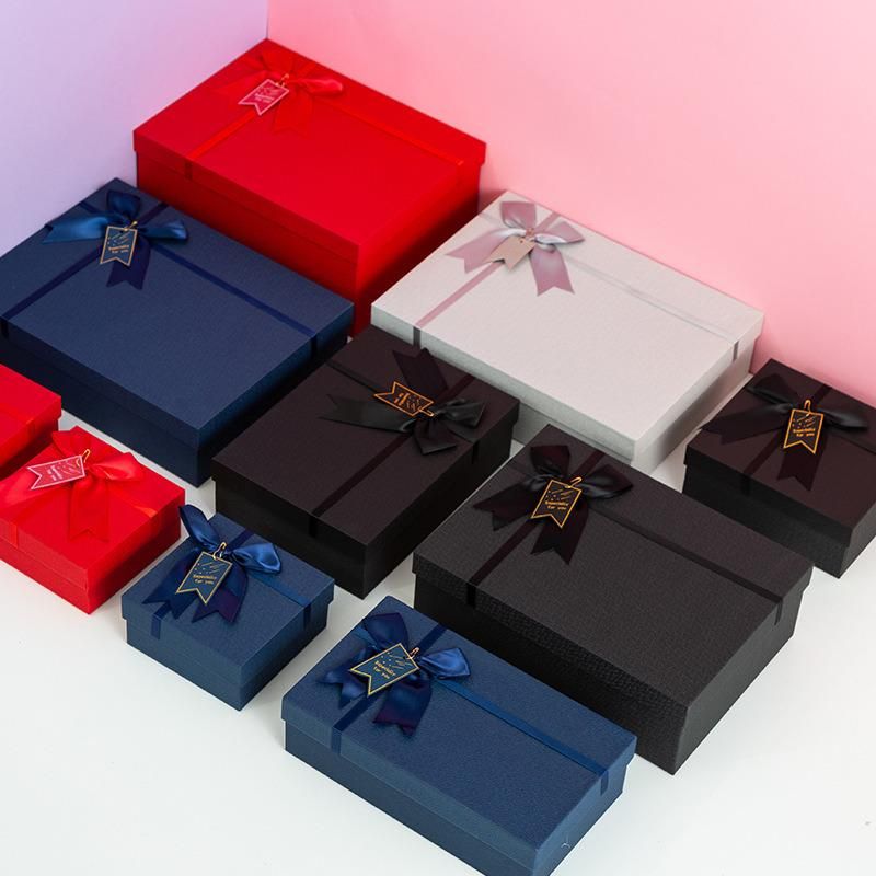 Customized Bow Lovely Honey Cake Lid and Tray Gift Box Package Packaging Box