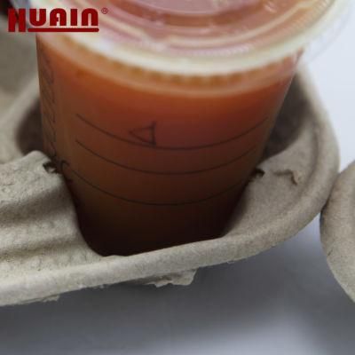 Eco Friendly Molded Pulp Coffee Cup Tray Biodegradable Material