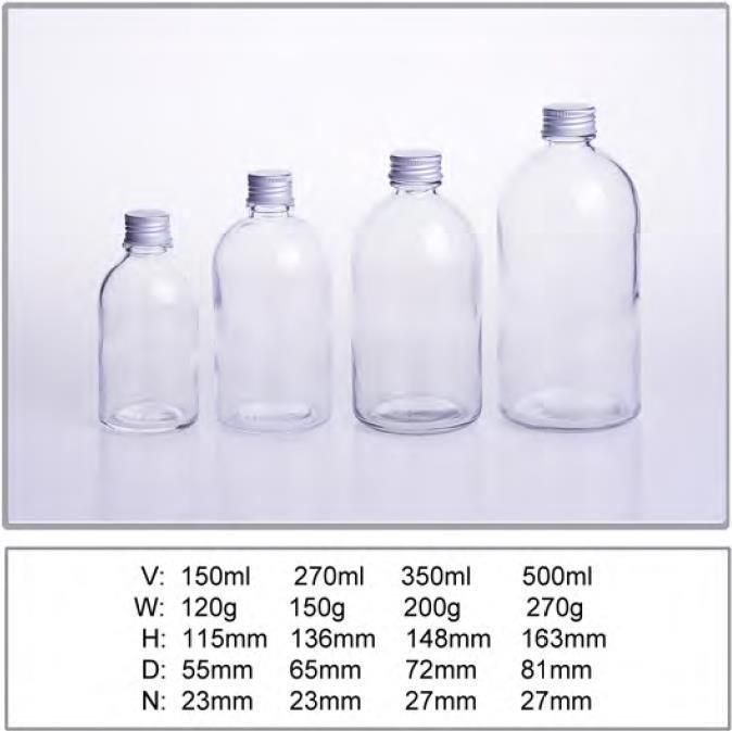 250ml 350ml 500ml Amber Clear Glass Hand Wash Bottle with Pump Lid