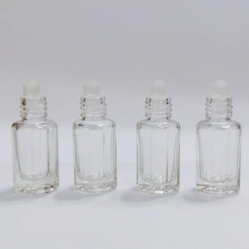 10ml Transparent Glass Ball Bottle Essential Oil Bottle Octagonal Ball Bottle with Gold Cap