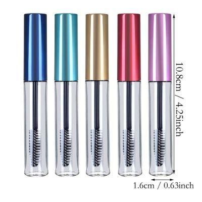 Wholesale Multipurpose 10ml Plastic Eyelash Cosmetic Container Lip Gloss Mascara Wand Tube with Black Brush