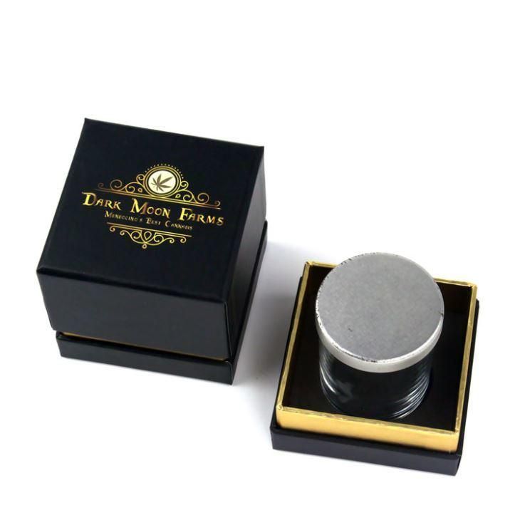 Customized Luxury Golden Hot Stamping Cardboard Candle Packaging Box with Insert