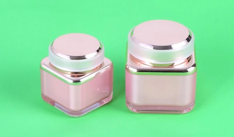 High-Grade 30g 50g Elegant Pink Empty Plastic Cream Jar Acrylic Jar for Cosmetic Packaging