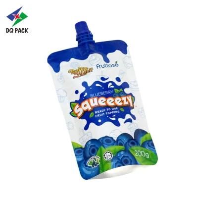 Dq Pack Custom Printed Spout Pouch Wholesale Packaging Spout Pouch Stand up Pouch with Spout for Mango Fructose Syrup Packaging