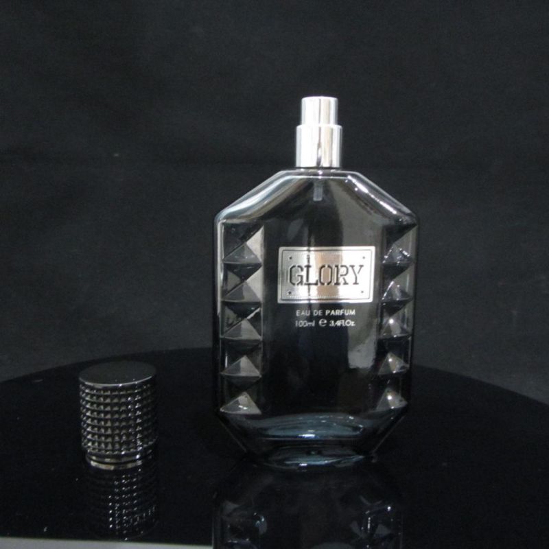 Black Luxurious Empty Glass Perfume Bottle with Cap