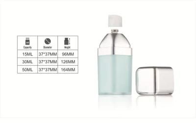 15ml 30ml 50ml Cosmetic Double Wall Acrylic Blue Airless Pump Bottle for Sale