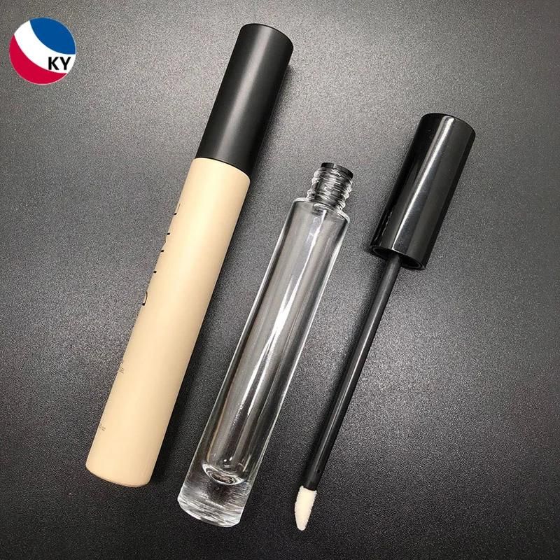 Wholesale Eyeliner Mascara Empty Round Lipstick Container Glass 10ml Cosmetic Lip Gloss Tubes