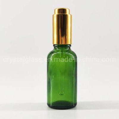 30ml Amber Glass Bottle for Cosmetic Oil Packing with Pump Dropper Cap