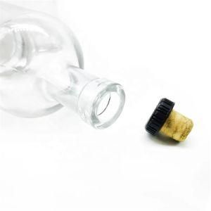 Gin Spirit Glass Bottle, 200ml 250ml 375ml 500ml 750ml 1000ml for Liquor with Wood Cork Stopper