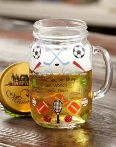 16oz 450ml Glass Mason Jar with Handle