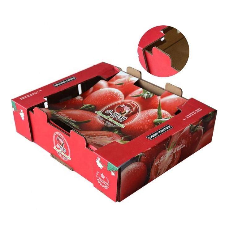 Custom Wholesale Recycle Material Tomato Packing Boxes Fruit Corrugated Boxes