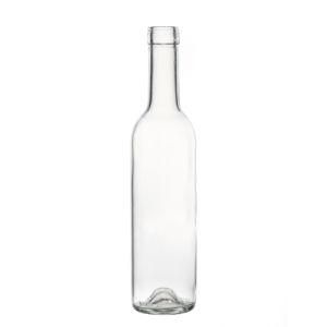 Glass Bottle Factory Clear Empty Round Wholesale Customize Wine Liquor Glass Bottle with Lids