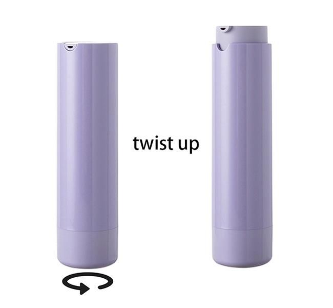 Chinese Manufacturer New Design 30ml 50ml 100ml Purple Refillable Twist up Skincare Container Plastic Lotion Pump Bottle