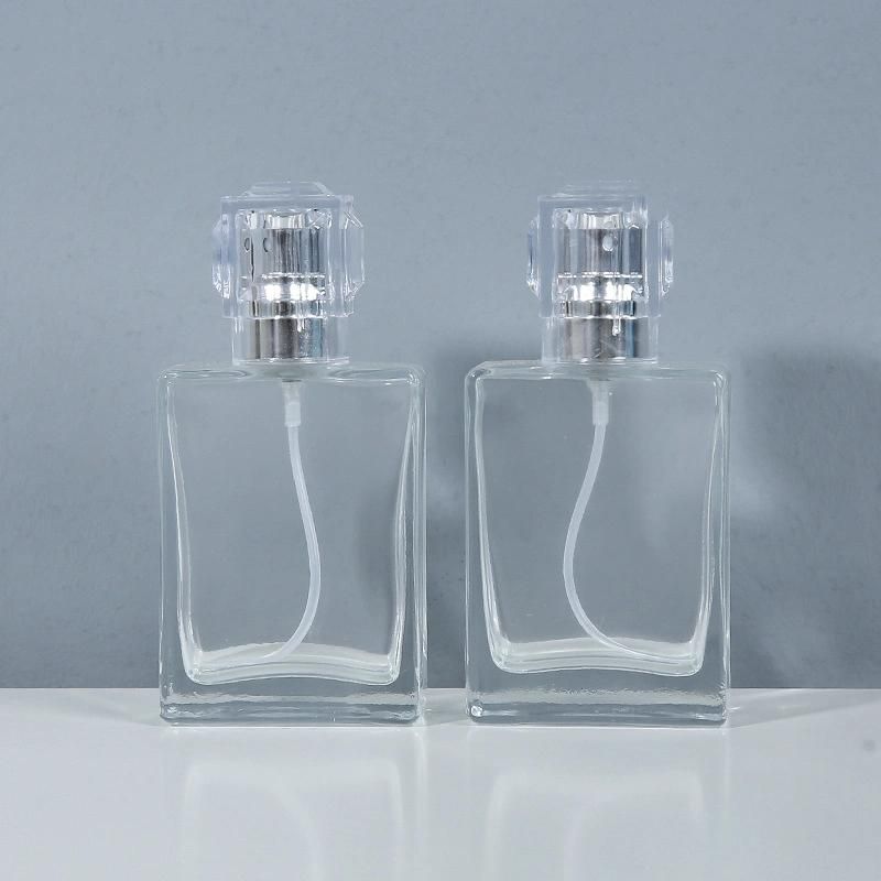 30ml 1oz Clear Refillable Perfume Bottle Portable Square Empty Glass Perfume Atomizer Bottle