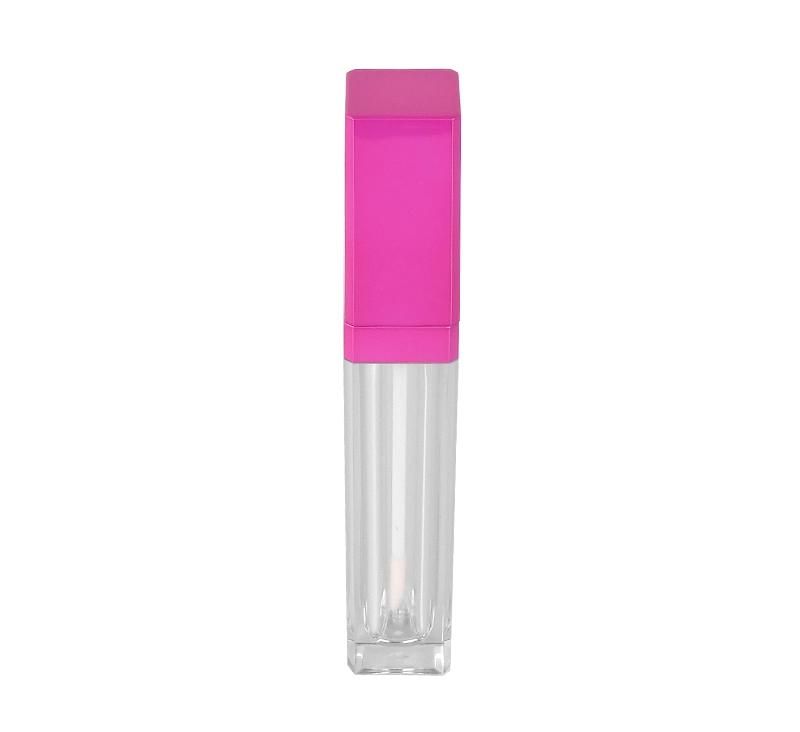 High Tech 6ml New Arrival Pink Top with LED Light Transparent Tubes Clear Plastic Lip Gloss Packaging Lip Gloss Tubes with Mirror