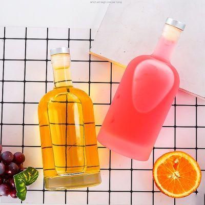 Lanky Empty Clear Beverage Water Juice Milk Wine Drinking Glass Bottle with Screw Cap