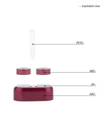 Double Wall 12g*2 Red Plastic Cosmetic Containers